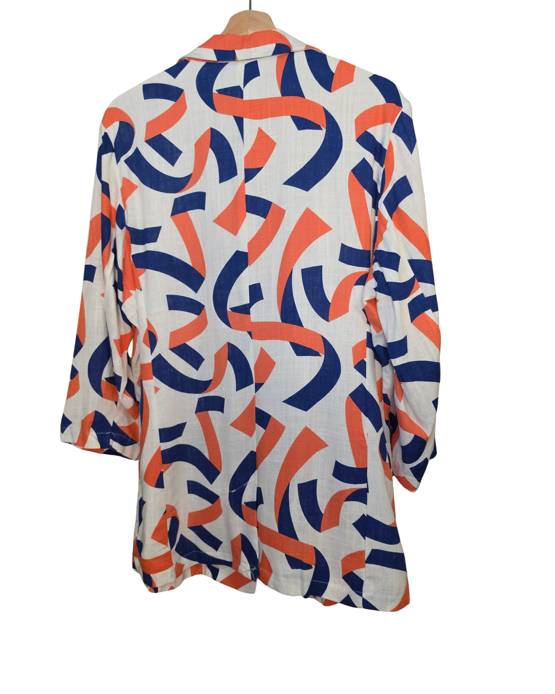 Ashley Stewart Abstract Print Linen Blend Blazer — Size 12 NWT