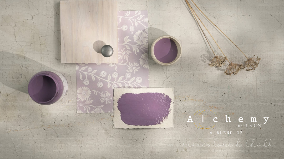 a light purple painted with transfer paper and a white wood board
