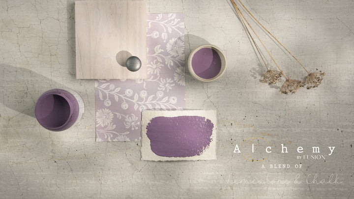 a light purple painted with transfer paper and a white wood board