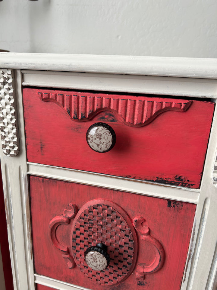 Pair of Vintage Nightstands – Sunset & White Oak Alchemy