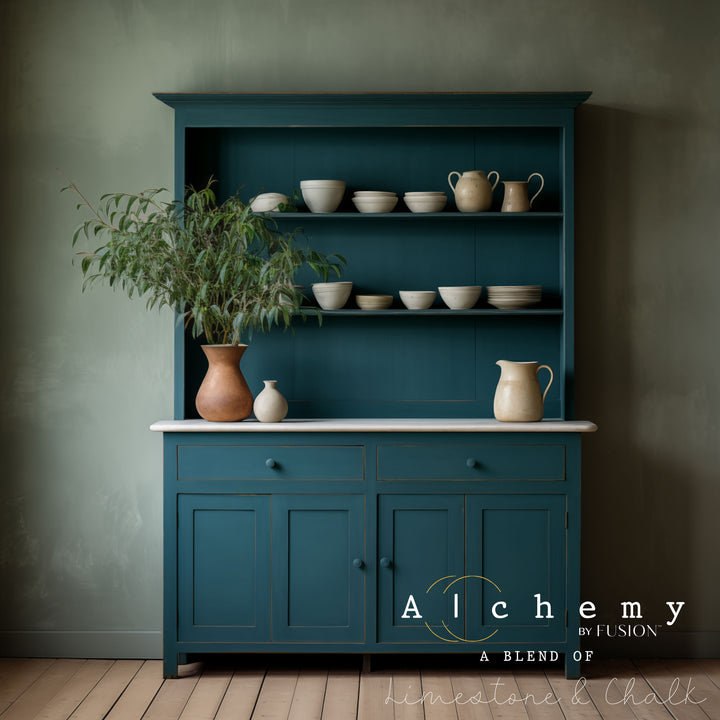 hutch painted in Lagoon front lay