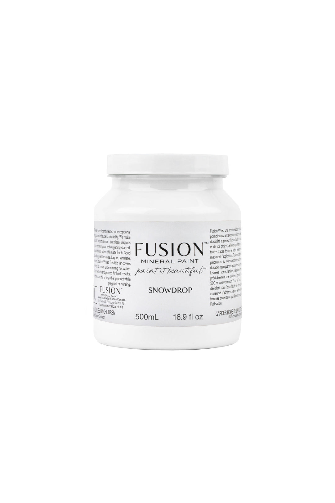 Fusion Mineral Paint Snowdrop pint – bright white furniture paint for timeless makeovers