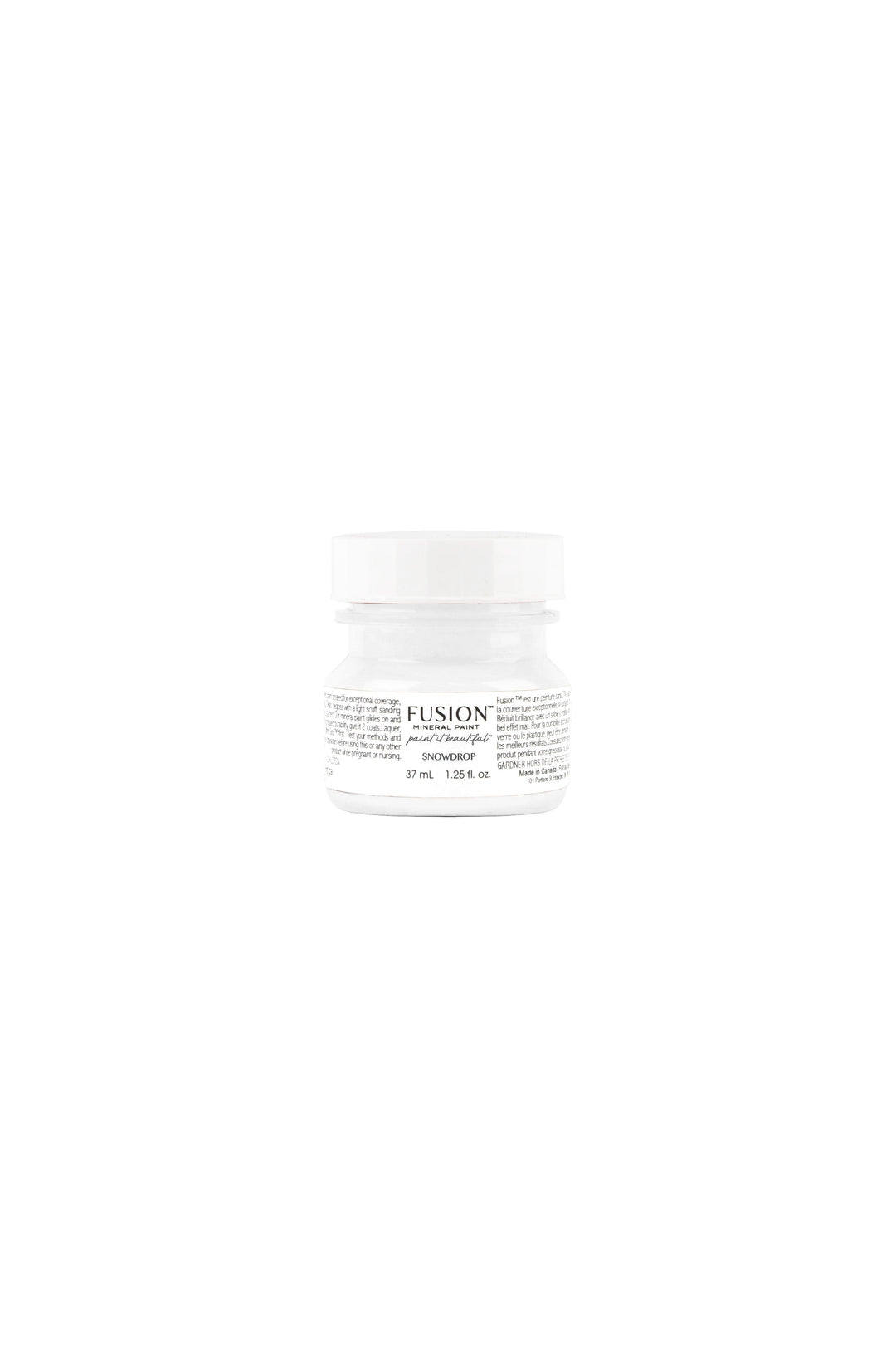 Fusion Mineral Paint Snowdrop tester – sample size of the brightest white shade